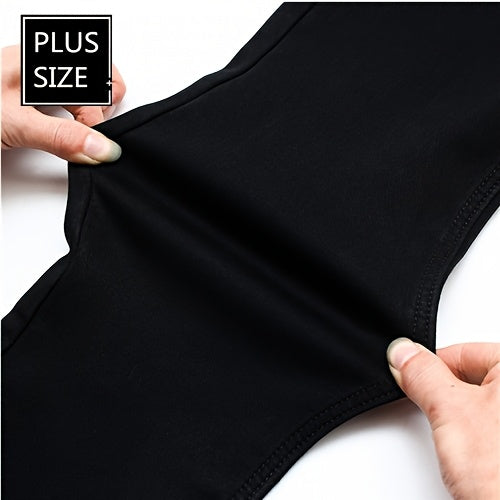 Plus Size Solid Barrel Denim Pants