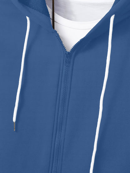 Plus Size Solid Color Hooded Sweatshirt and Sweatpants Set