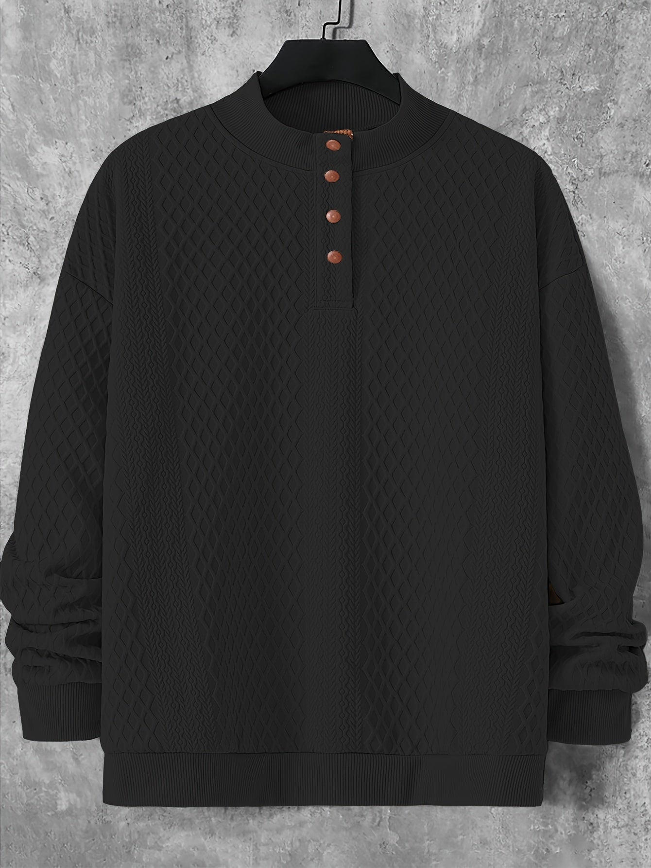 Plus Size Casual Grid-Pattern Sweater