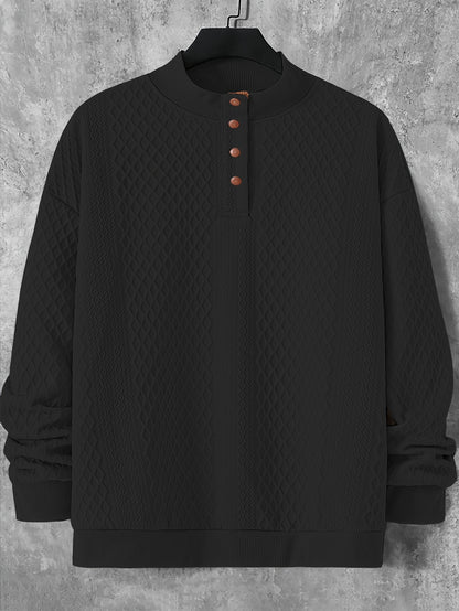 Plus Size Casual Grid-Pattern Sweater