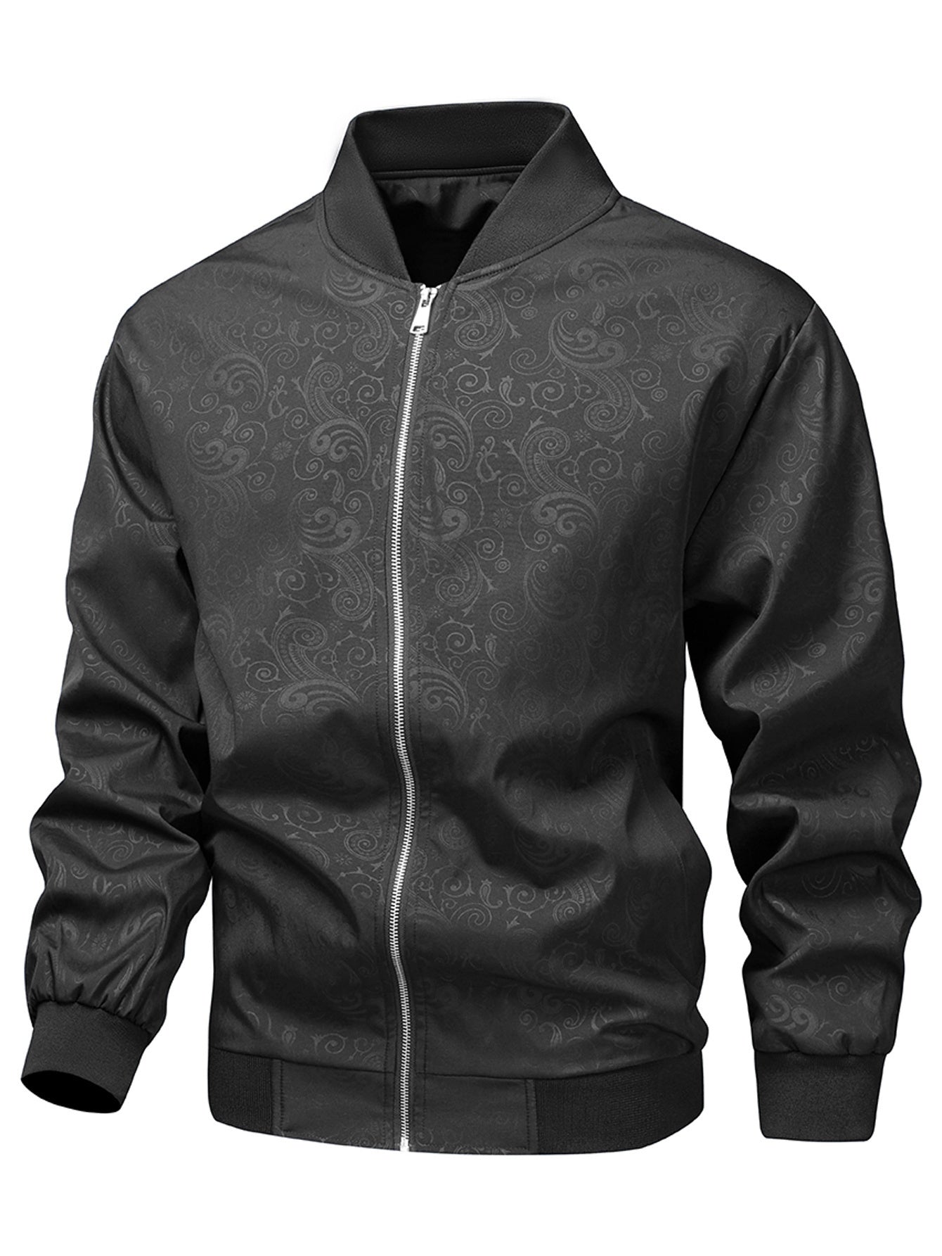 Plus Size Jacket - Fall/Winter Outerwear with Geometric Pattern