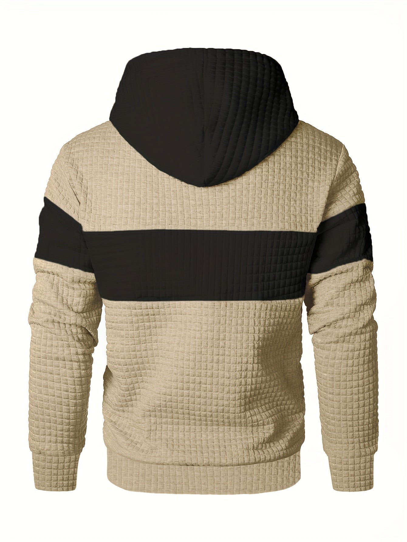 Plus Size Men's Contrast Color Hooded Sweatshirt For Spring Fall Winter