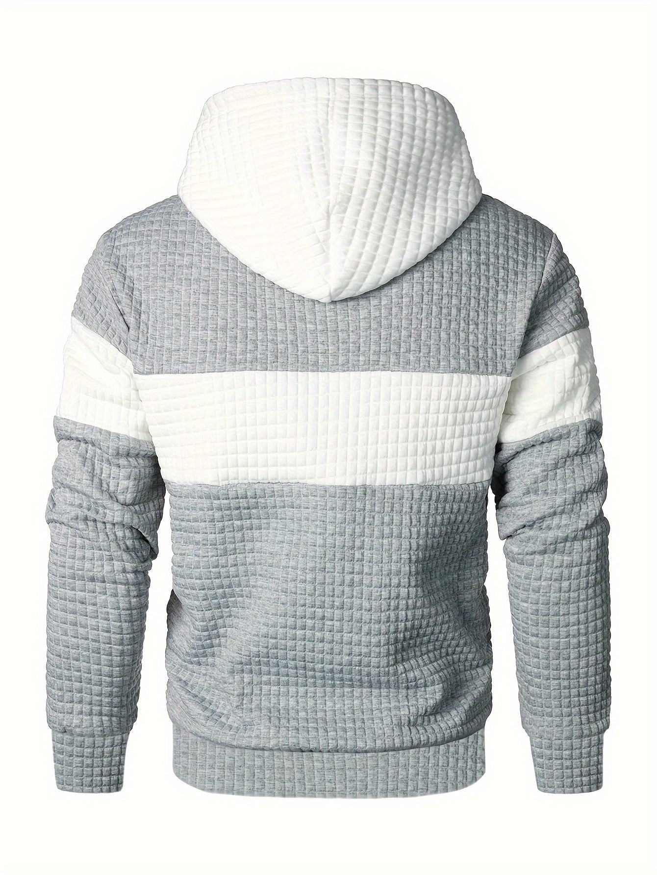 Plus Size Men's Contrast Color Hooded Sweatshirt For Spring Fall Winter