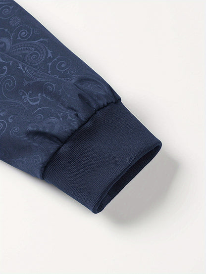 Plus Size Jacket - Fall/Winter Outerwear with Geometric Pattern