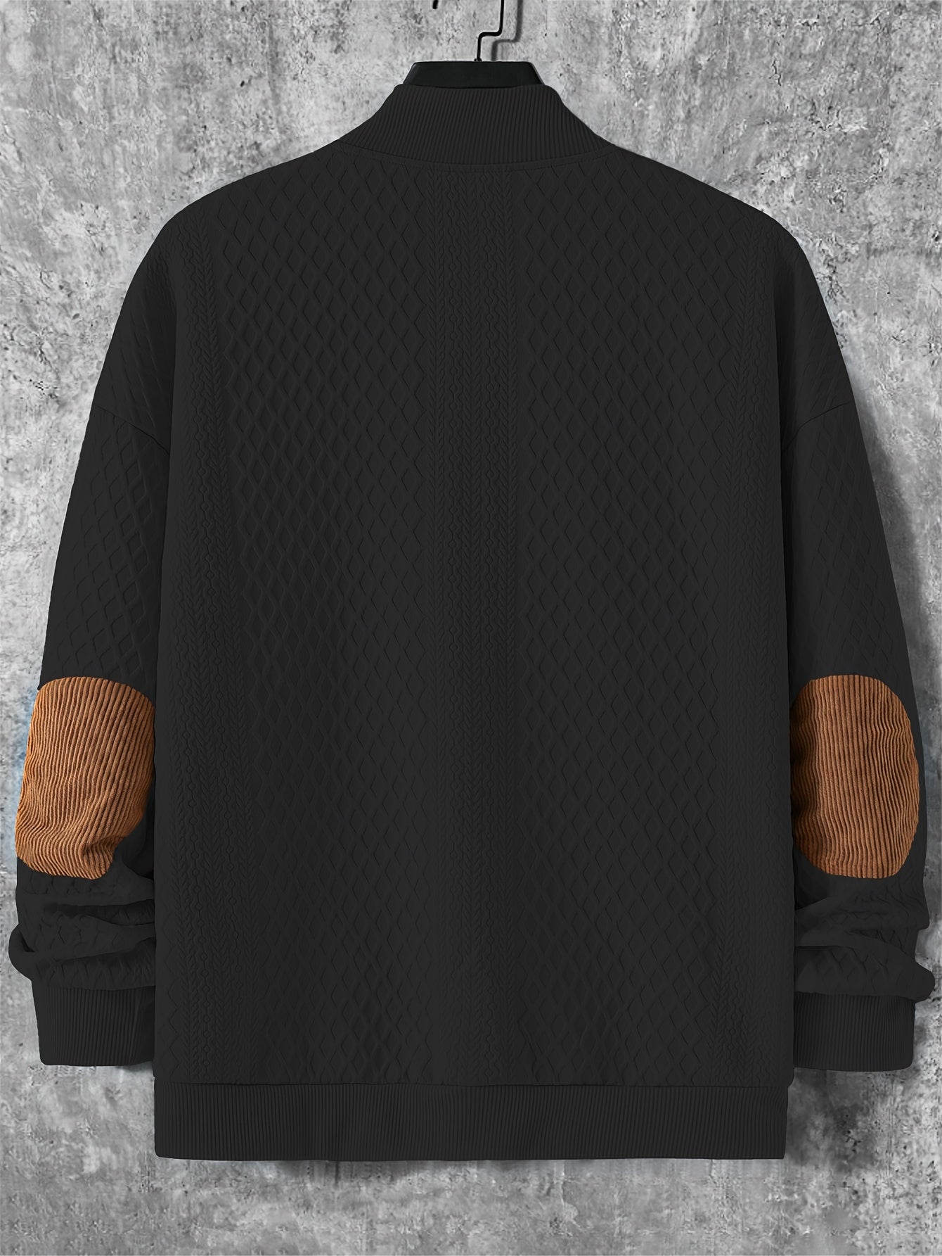 Plus Size Casual Grid-Pattern Sweater