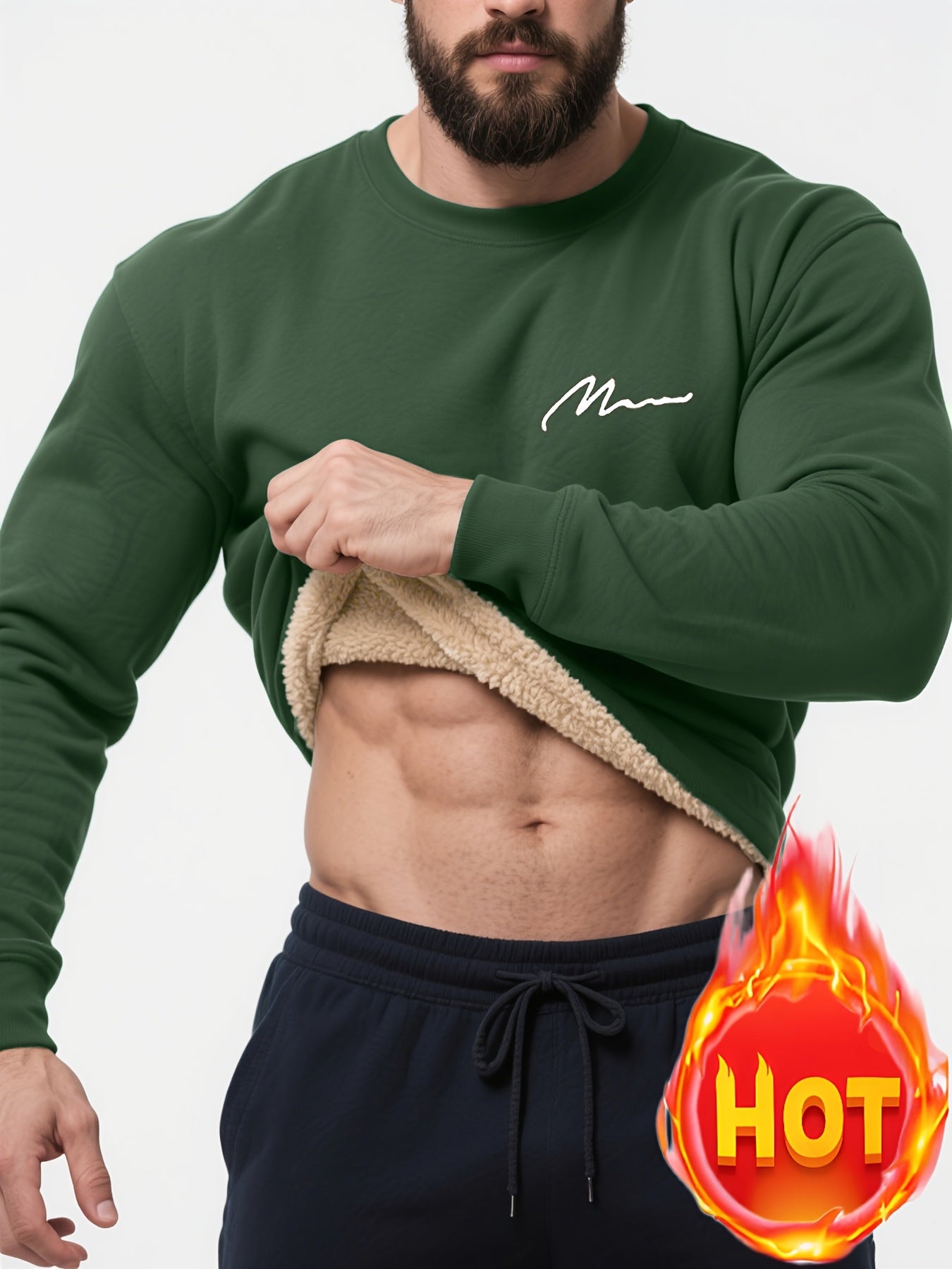 Plus Size Warm Long Sleeve Fleece-Lined Loose Casual Sweatshirt Pullover