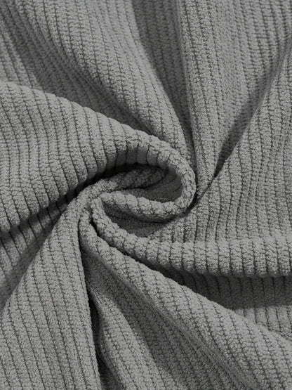 Plus Size Casual Sweater - Thick Stand Collar Cardigan with Button Front Closure