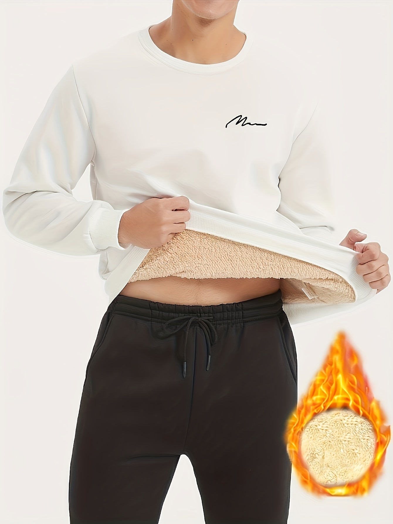 Plus Size Warm Long Sleeve Fleece-Lined Loose Casual Sweatshirt Pullover