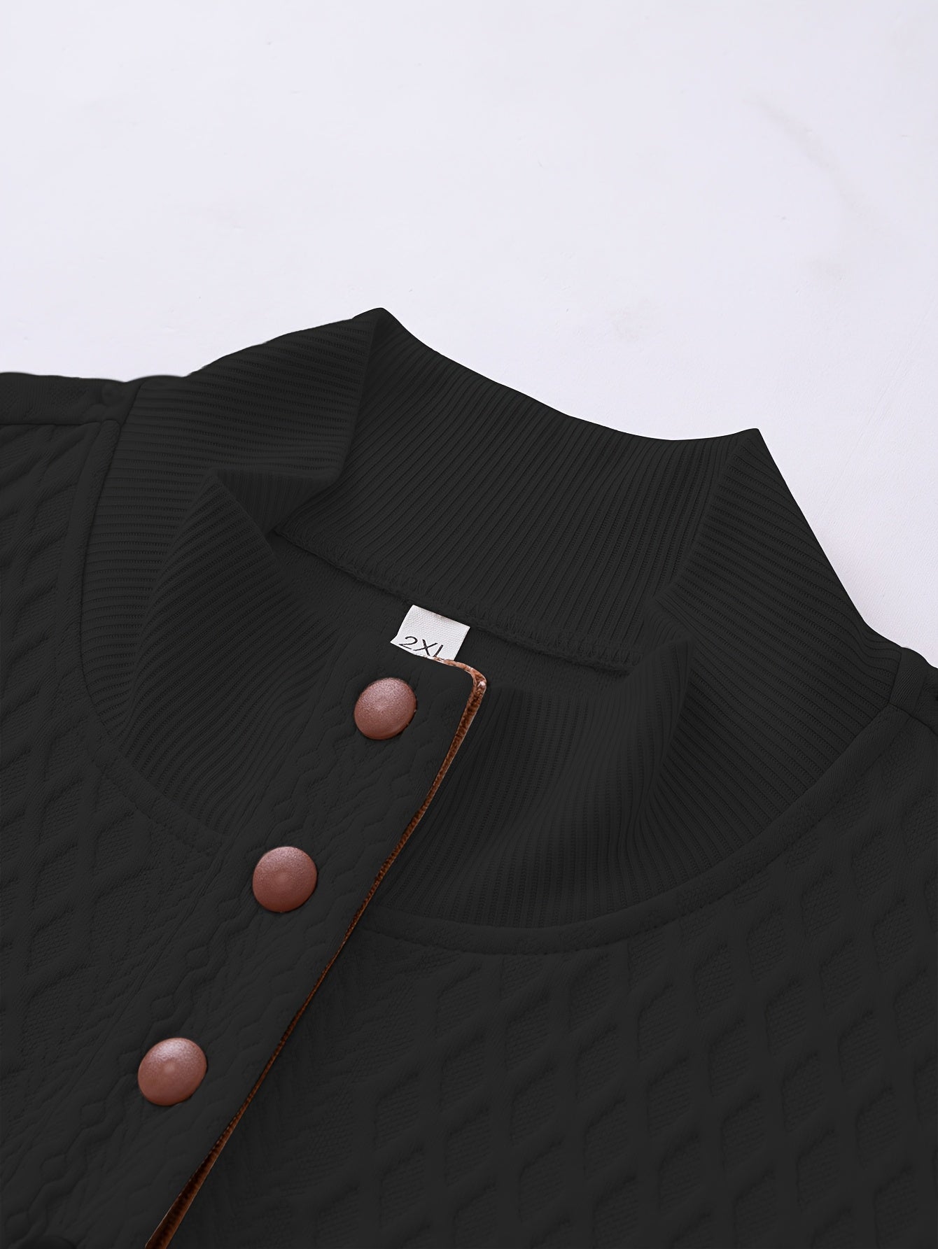 Plus Size Casual Grid-Pattern Sweater