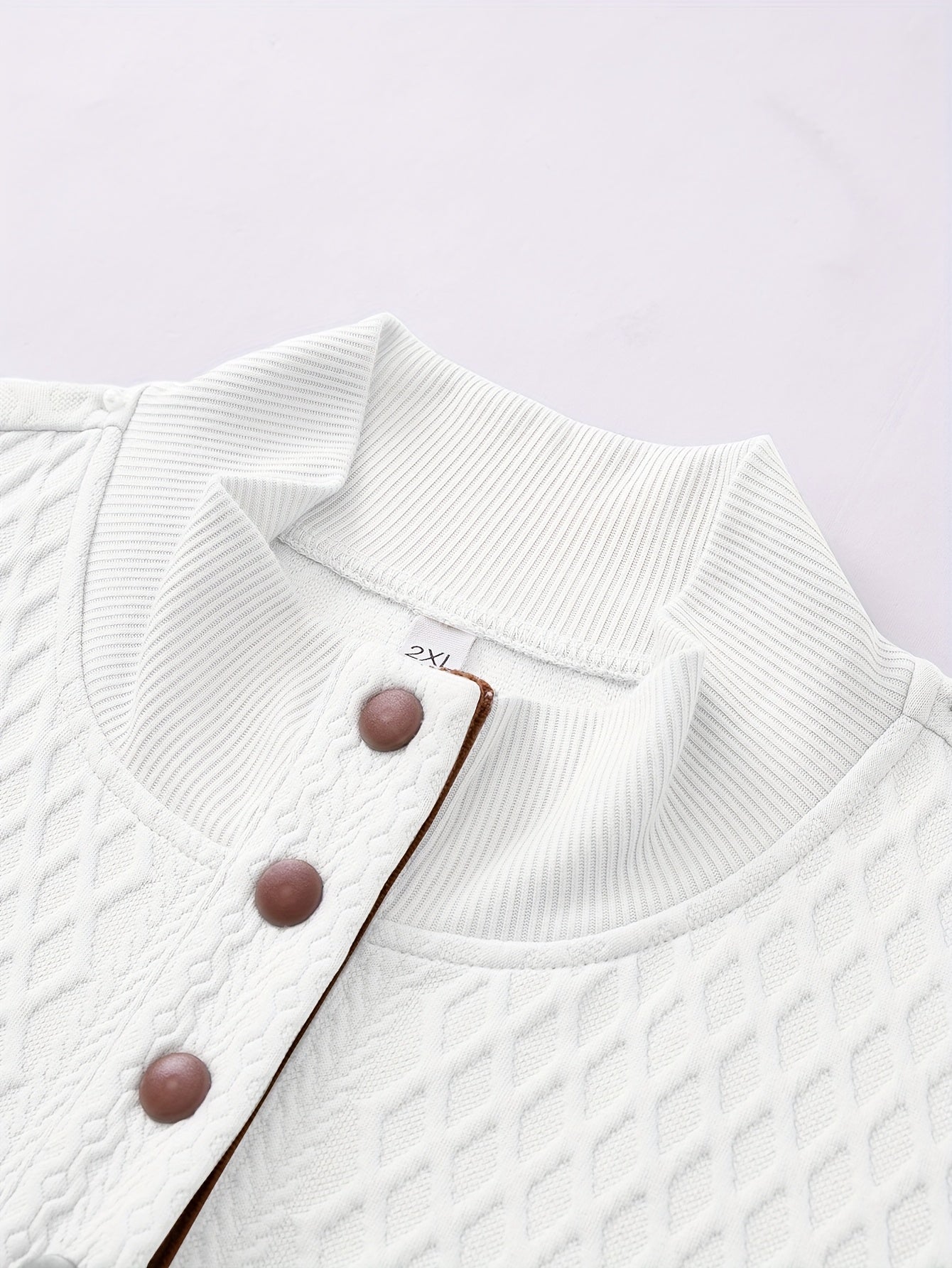 Plus Size Casual Grid-Pattern Sweater