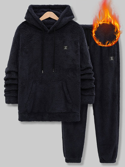 Plus Size Autumn/Winter Double-Sided Fleece Set with Mouse Pocket