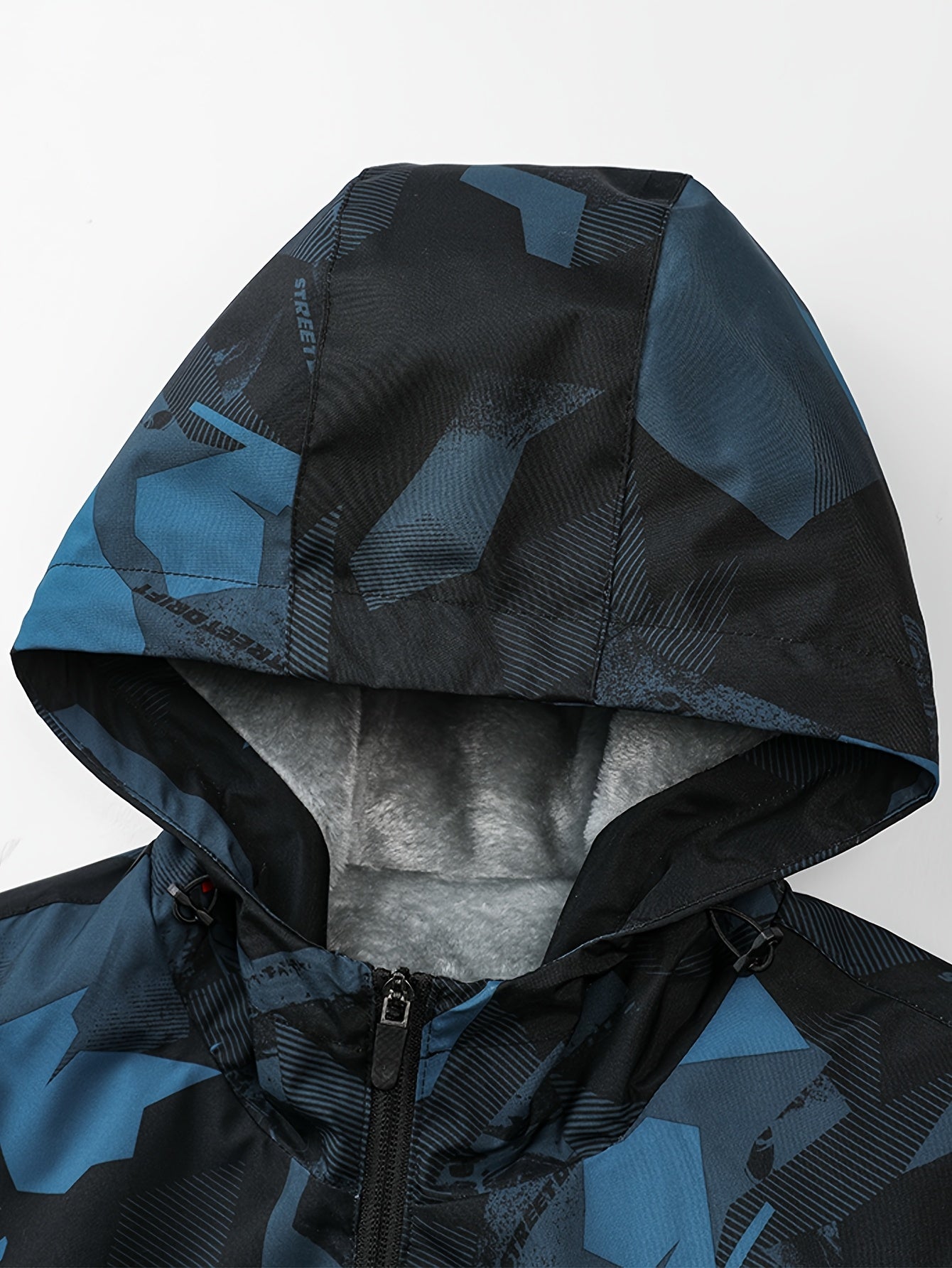 Men'S Plus Size Hooded Jacket - Thickened Winter Coat with Full-Zip Closure