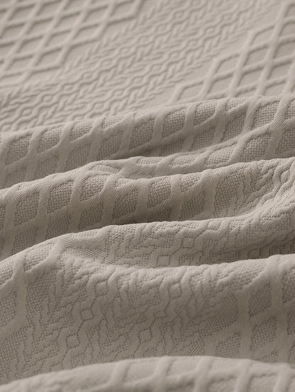 Plus Size Casual Grid-Pattern Sweater