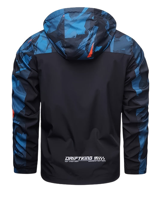 Men’s Plus Size Camo Windbreaker Jacket