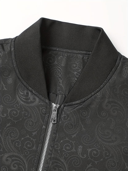 Plus Size Jacket - Fall/Winter Outerwear with Geometric Pattern