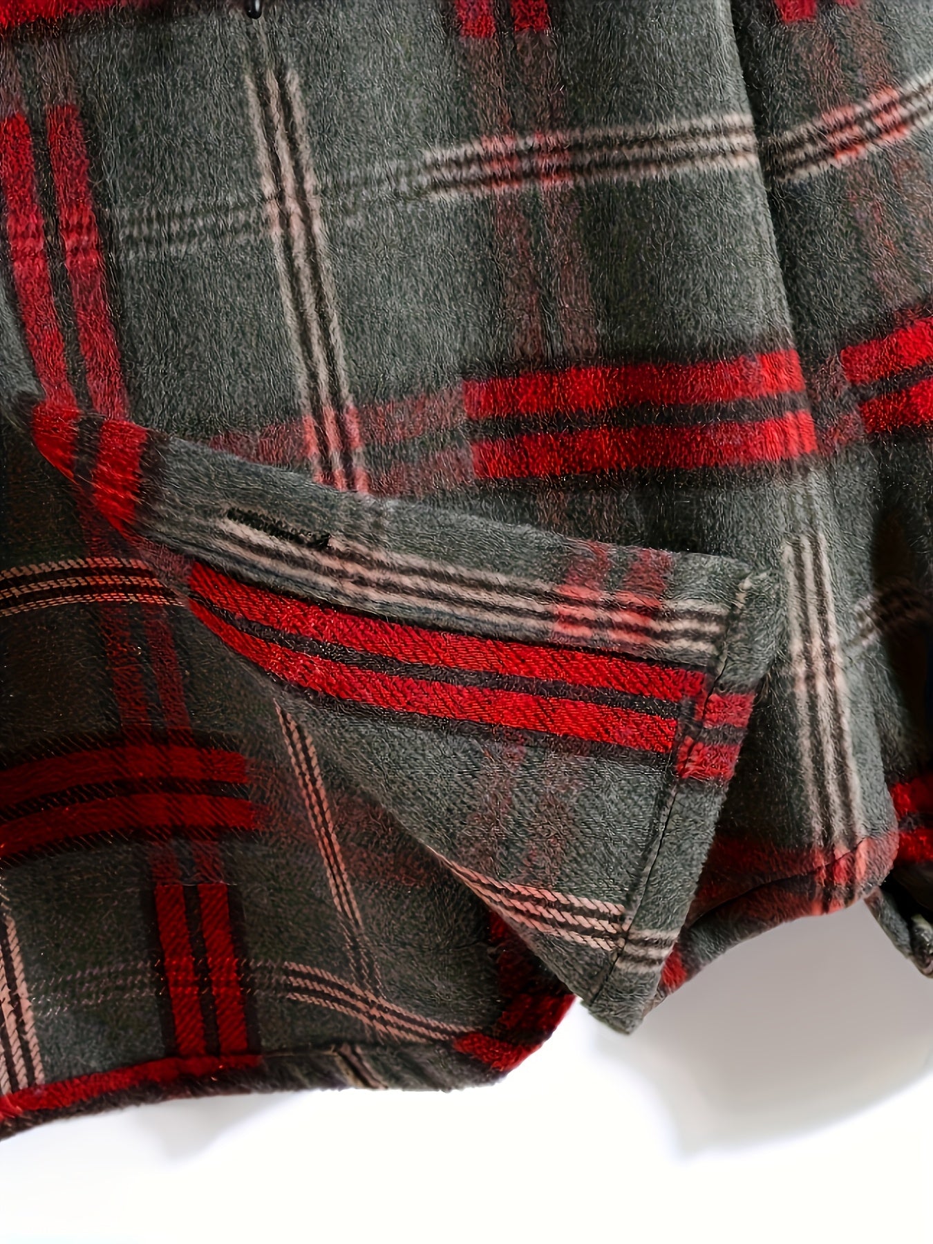 Men's Plus Size Casual Plaid Hooded Jacket