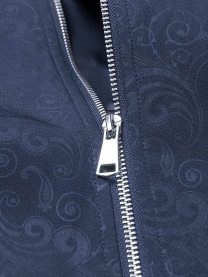 Plus Size Jacket - Fall/Winter Outerwear with Geometric Pattern