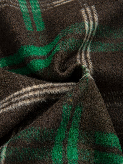 Men's Plus Size Casual Plaid Hooded Jacket