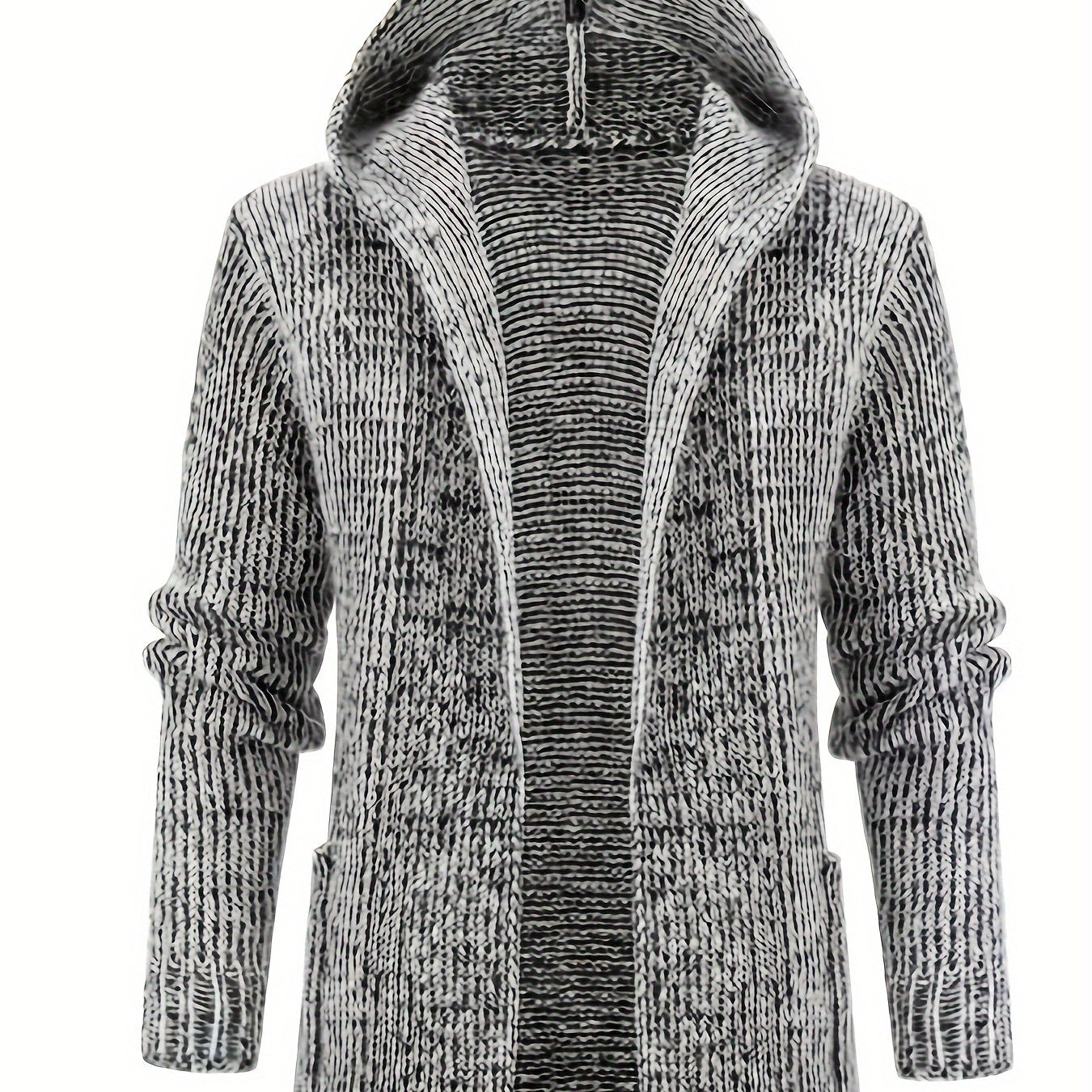Plus Size Knit Hooded Cardigan Stylish Sweater Coat