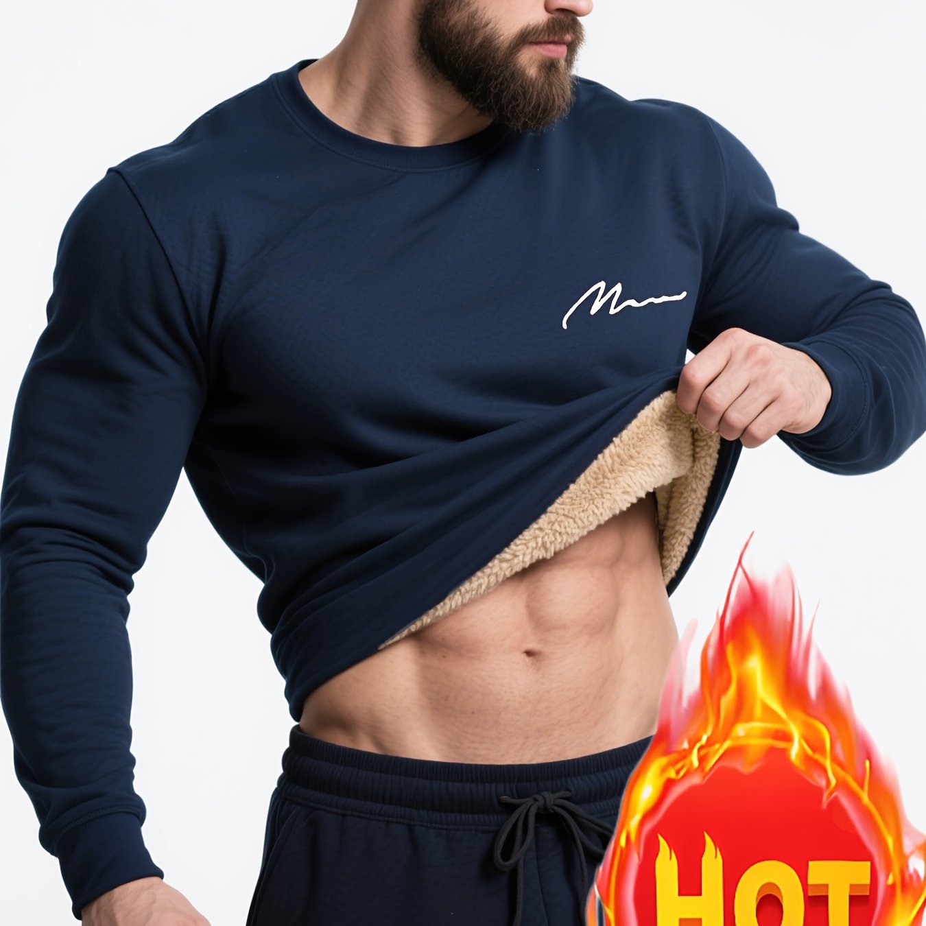 Plus Size Warm Long Sleeve Fleece-Lined Loose Casual Sweatshirt Pullover