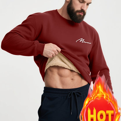 Plus Size Warm Long Sleeve Fleece-Lined Loose Casual Sweatshirt Pullover