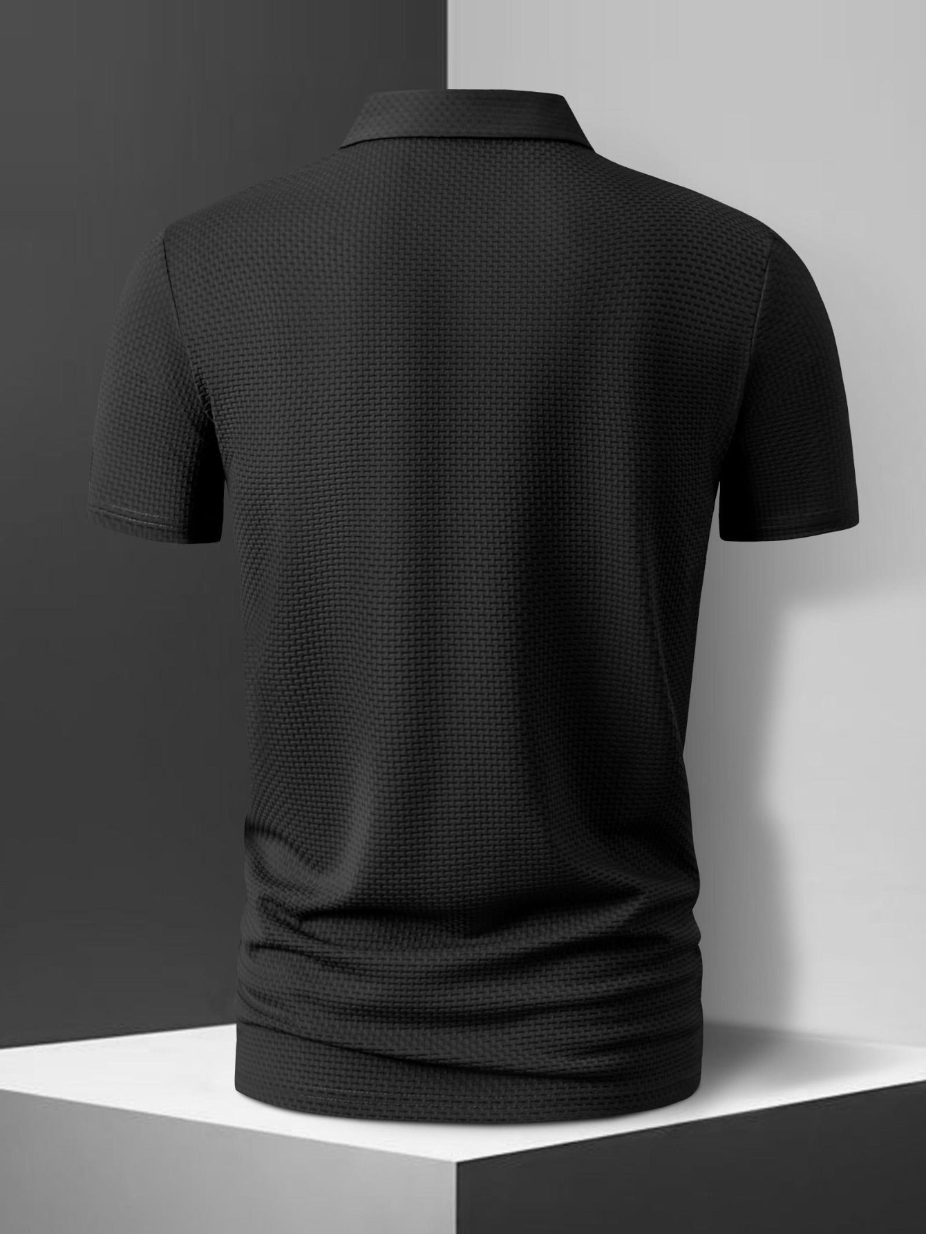 Plus Size Ice Sliky Fiber Fabric Polo Shirt - Lightweight Breathable Summer Casual