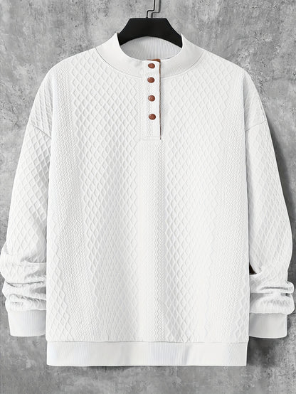 Plus Size Casual Grid-Pattern Sweater