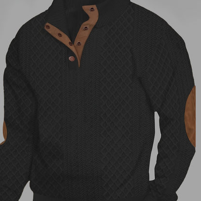 Plus Size Casual Grid-Pattern Sweater