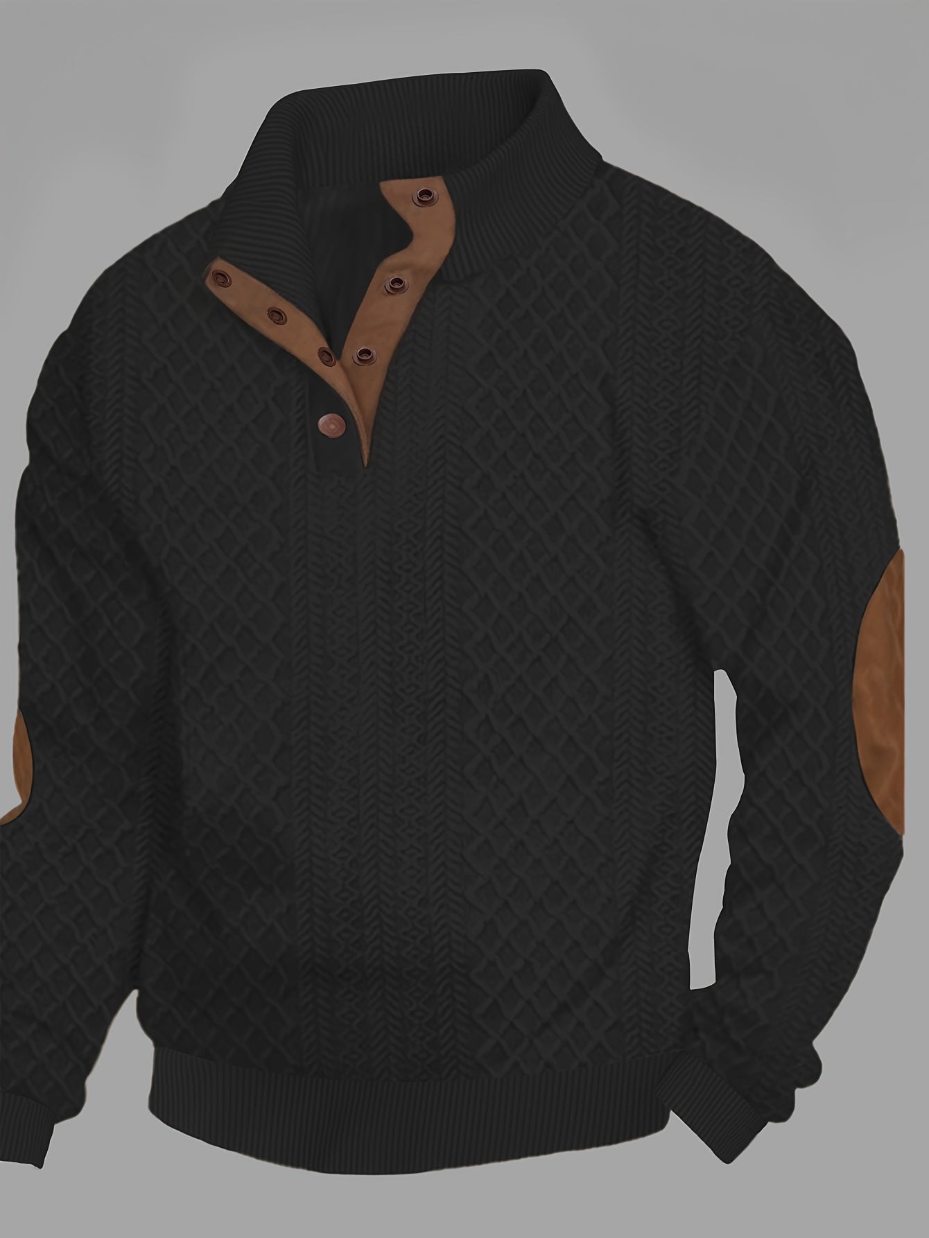 Plus Size Casual Grid-Pattern Sweater