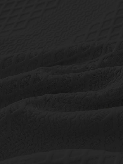 Plus Size Casual Grid-Pattern Sweater