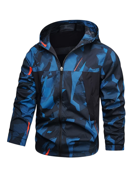 Men’s Plus Size Camo Windbreaker Jacket